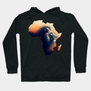 Africa silhouette lion savannah abstract style Hoodie